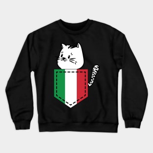 Patriotic Pocket Pussy - Cat Lover -  Italian Patriot Crewneck Sweatshirt